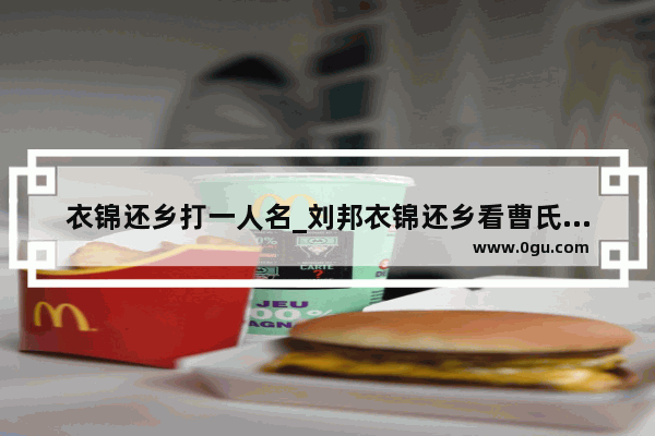 衣锦还乡打一人名_刘邦衣锦还乡看曹氏是哪一集