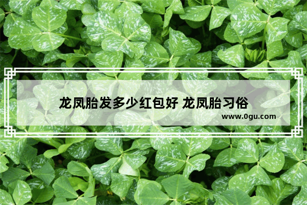 龙凤胎发多少红包好 龙凤胎习俗
