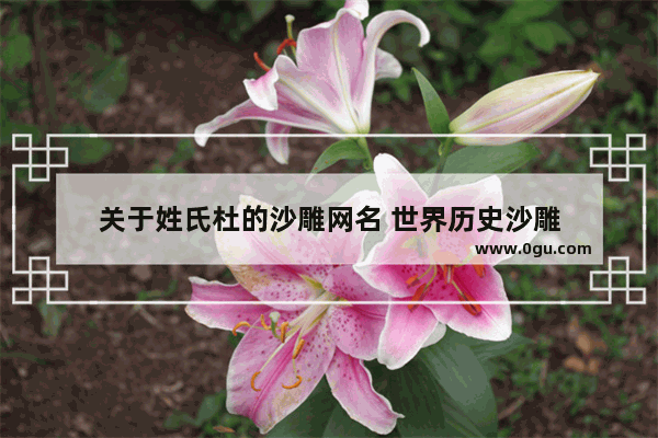 关于姓氏杜的沙雕网名 世界历史沙雕