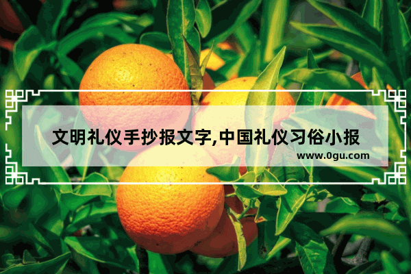 文明礼仪手抄报文字,中国礼仪习俗小报