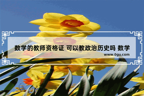 数学的教师资格证 可以教政治历史吗 数学老师讲述历史故事