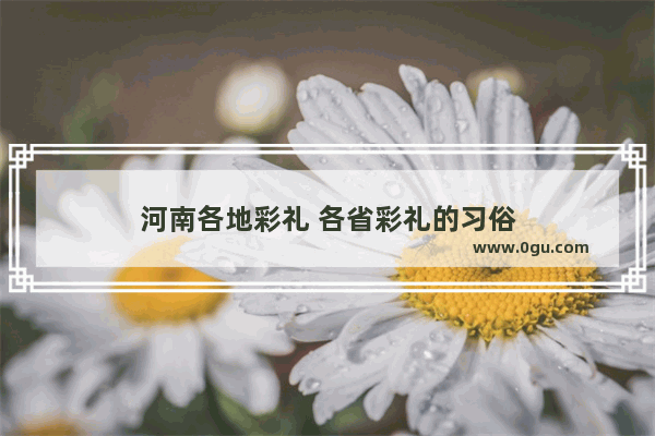 河南各地彩礼 各省彩礼的习俗