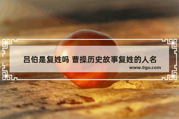 吕伯是复姓吗 曹操历史故事复姓的人名