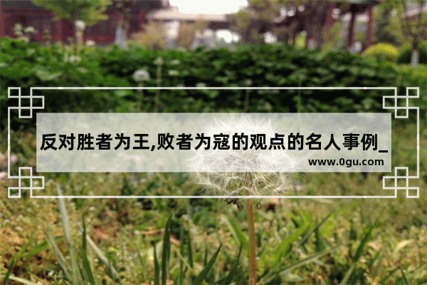反对胜者为王,败者为寇的观点的名人事例_世界历史成王败寇例子