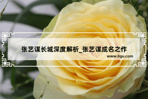 张艺谋长城深度解析_张艺谋成名之作