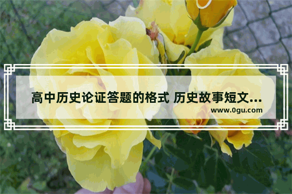 高中历史论证答题的格式 历史故事短文答题技巧高中