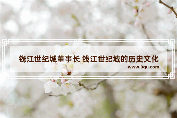 钱江世纪城董事长 钱江世纪城的历史文化
