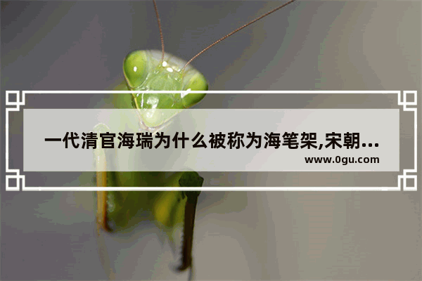 一代清官海瑞为什么被称为海笔架,宋朝历史人物类似海瑞