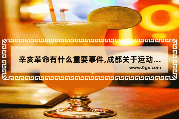 辛亥革命有什么重要事件,成都关于运动的历史文化