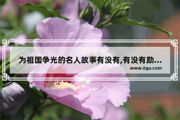 为祖国争光的名人故事有没有,有没有励志的历史故事