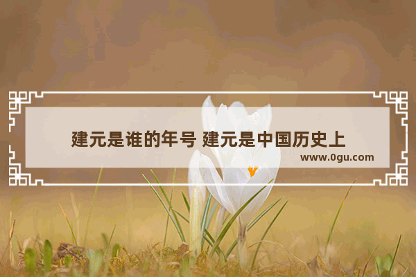 建元是谁的年号 建元是中国历史上