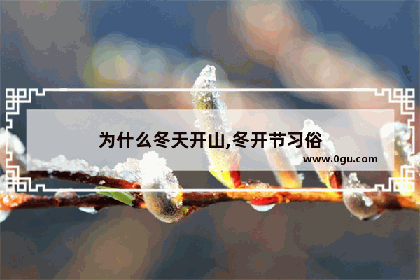 为什么冬天开山,冬开节习俗