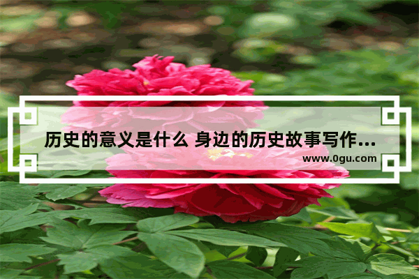 历史的意义是什么 身边的历史故事写作背景