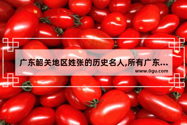 广东韶关地区姓张的历史名人,所有广东籍历史人物