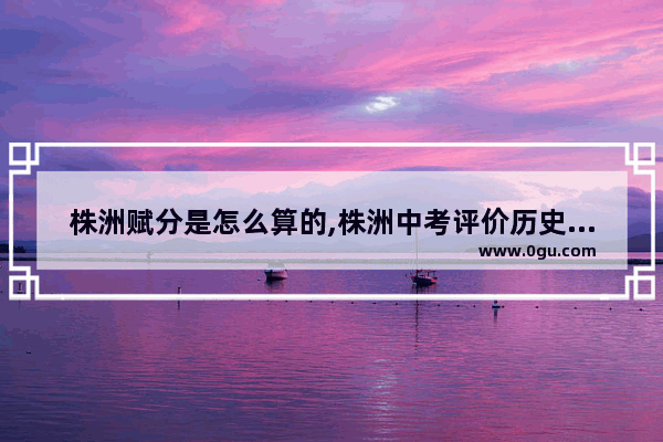 株洲赋分是怎么算的,株洲中考评价历史人物