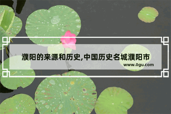 濮阳的来源和历史,中国历史名城濮阳市