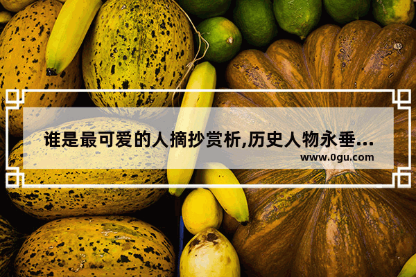 谁是最可爱的人摘抄赏析,历史人物永垂不朽摘抄赏析