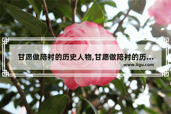甘愿做陪衬的历史人物,甘愿做陪衬的历史人物