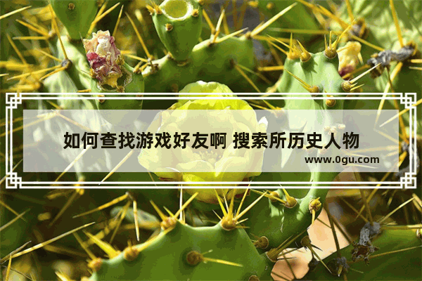 如何查找游戏好友啊 搜索所历史人物