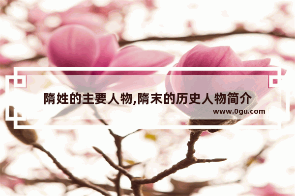 隋姓的主要人物,隋末的历史人物简介
