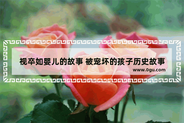 视卒如婴儿的故事 被宠坏的孩子历史故事