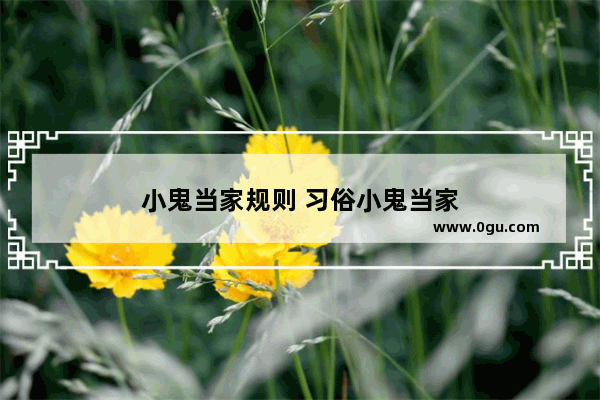 小鬼当家规则 习俗小鬼当家