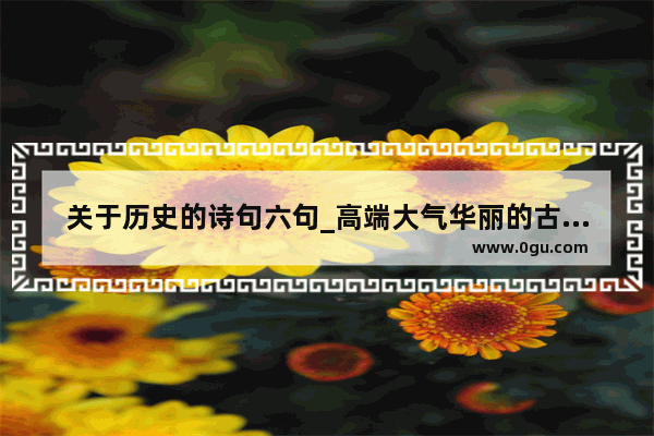 关于历史的诗句六句_高端大气华丽的古诗词有哪些