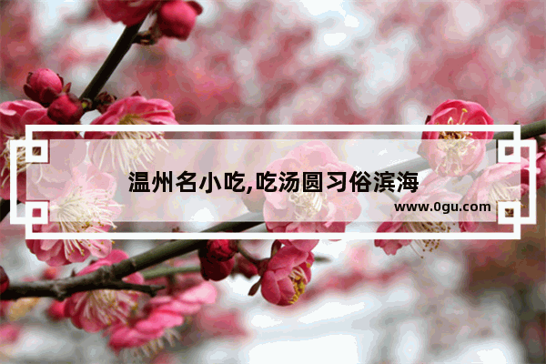 温州名小吃,吃汤圆习俗滨海