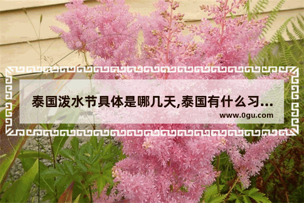 泰国泼水节具体是哪几天,泰国有什么习俗泼水