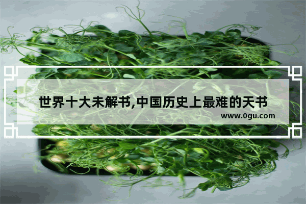 世界十大未解书,中国历史上最难的天书