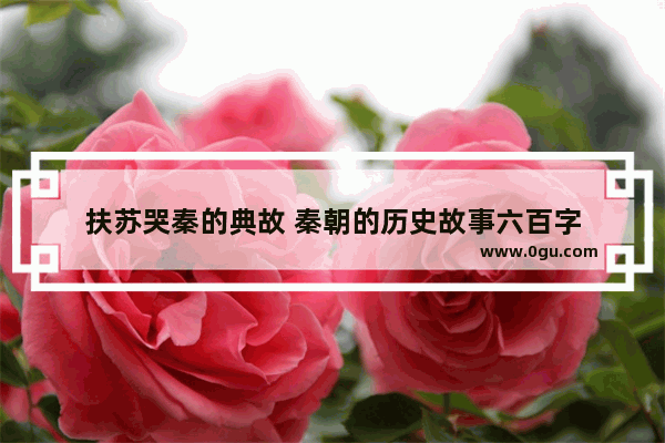扶苏哭秦的典故 秦朝的历史故事六百字