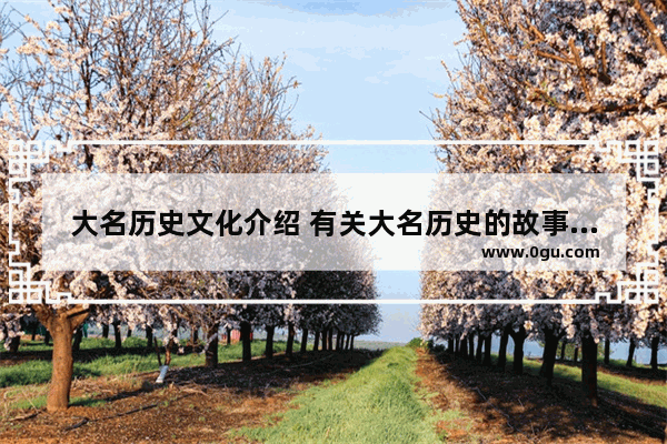 大名历史文化介绍 有关大名历史的故事讲解