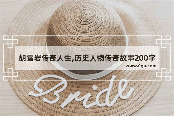 胡雪岩传奇人生,历史人物传奇故事200字