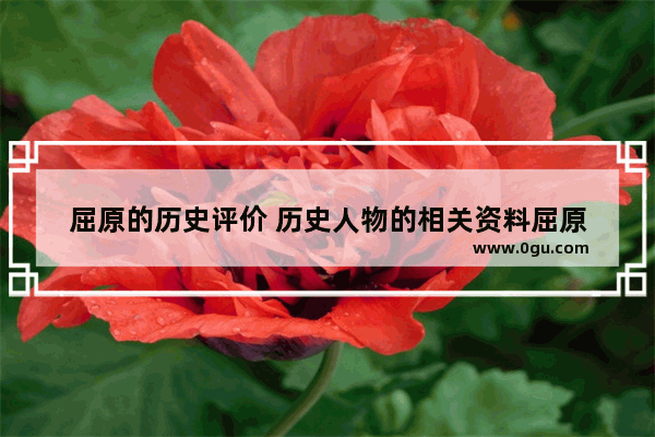 屈原的历史评价 历史人物的相关资料屈原