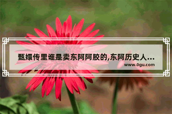甄嬛传里谁是卖东阿阿胶的,东阿历史人物故事