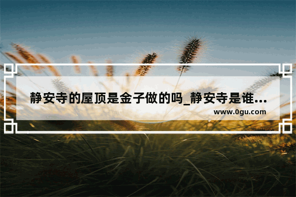 静安寺的屋顶是金子做的吗_静安寺是谁建的