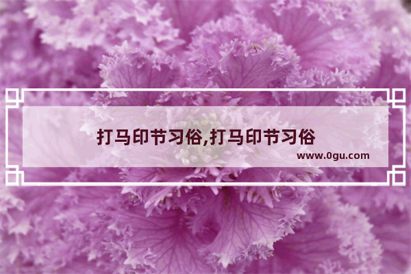 打马印节习俗,打马印节习俗