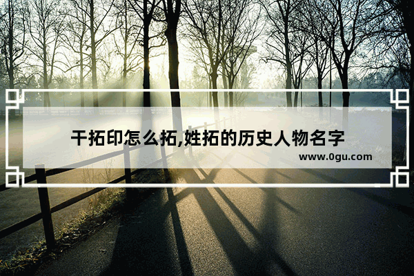 干拓印怎么拓,姓拓的历史人物名字