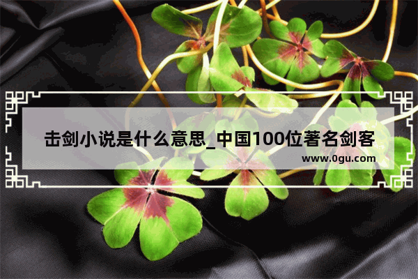 击剑小说是什么意思_中国100位著名剑客 有那些