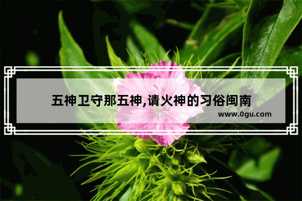 五神卫守那五神,请火神的习俗闽南