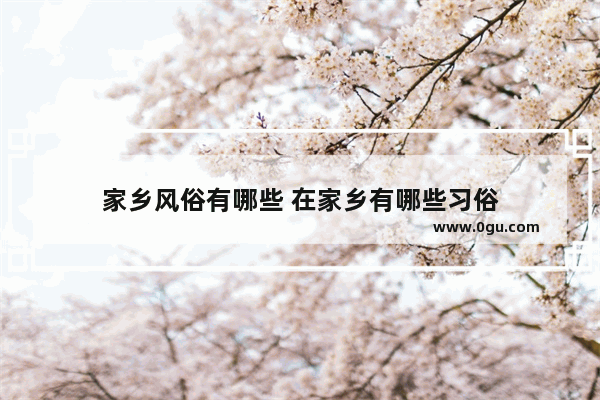 家乡风俗有哪些 在家乡有哪些习俗