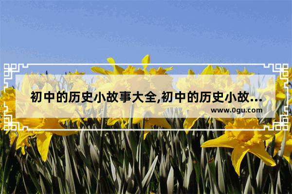 初中的历史小故事大全,初中的历史小故事大全