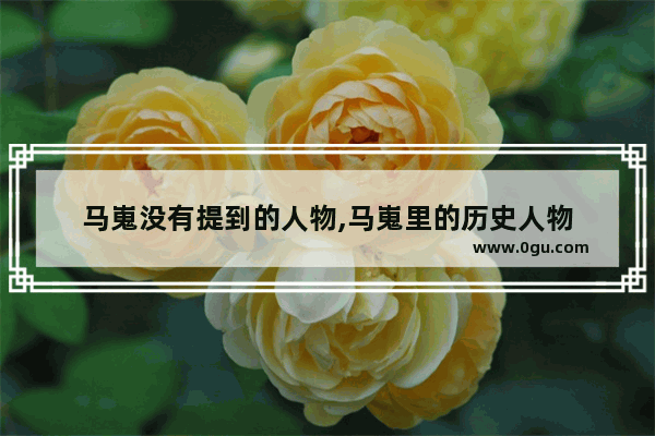 马嵬没有提到的人物,马嵬里的历史人物