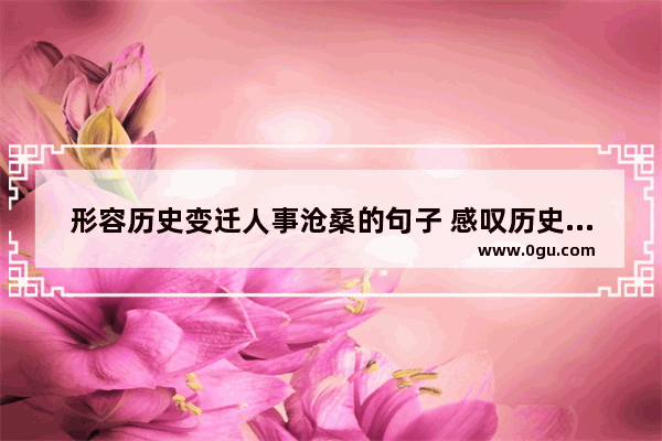 形容历史变迁人事沧桑的句子 感叹历史人物沉浮