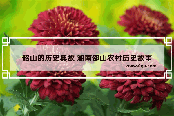 韶山的历史典故 湖南邵山农村历史故事