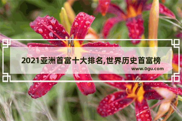 2021亚洲首富十大排名,世界历史首富榜