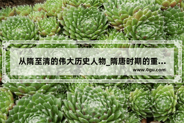 从隋至清的伟大历史人物_隋唐时期的重要人物 朝代、贡献、相关故事