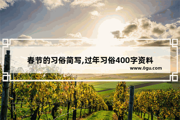 春节的习俗简写,过年习俗400字资料