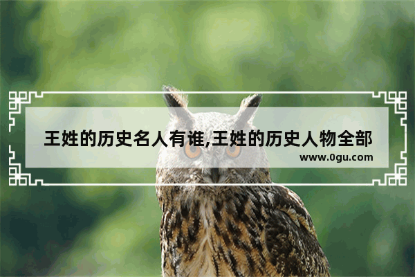 王姓的历史名人有谁,王姓的历史人物全部
