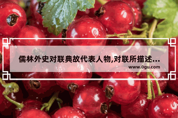 儒林外史对联典故代表人物,对联所描述的历史人物